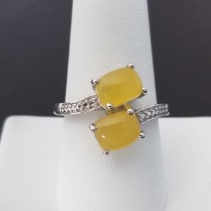 Yellow Jade Ring size 9
